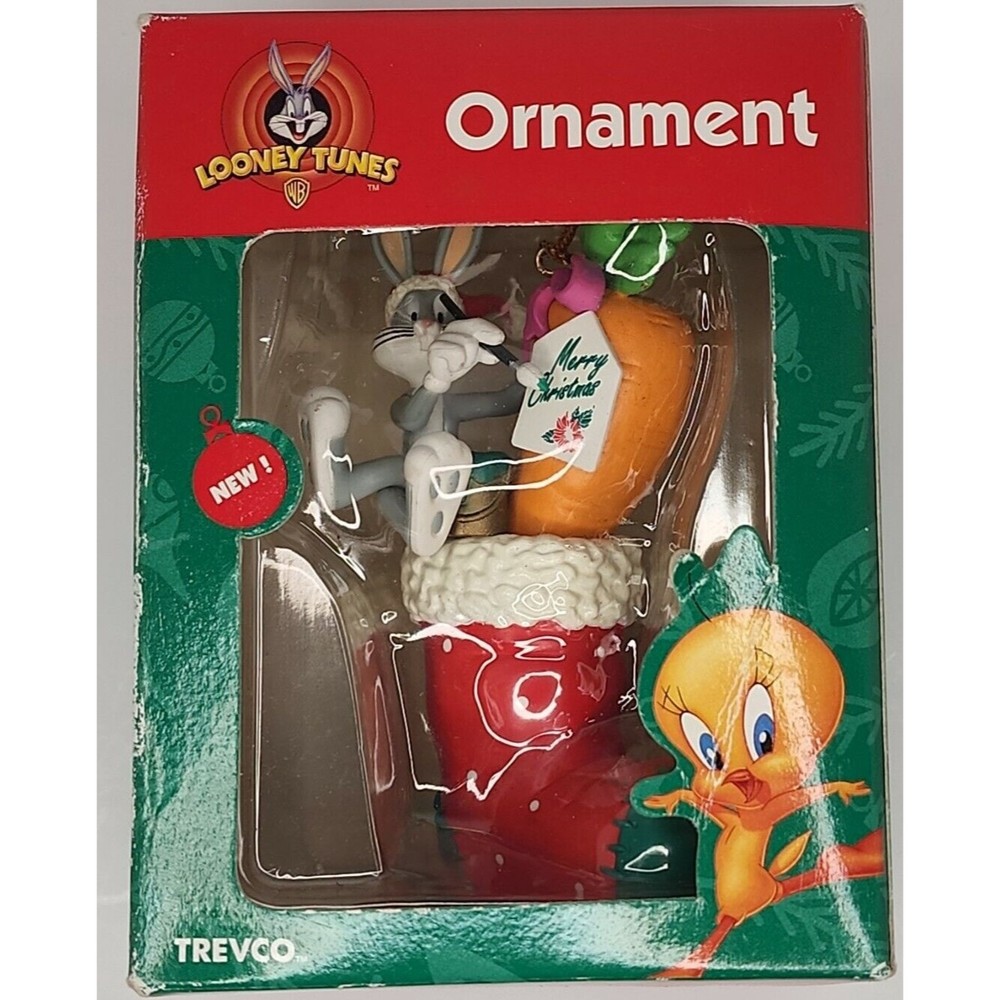 Bugs Bunny On A Stocking Christmas Ornament Vintage Looney Tunes